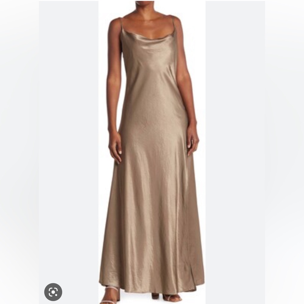 Metallic Satin Slip Dress